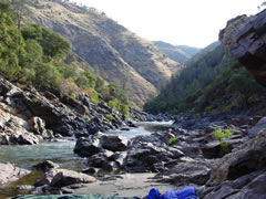 Camping on the Tuolumne River in California